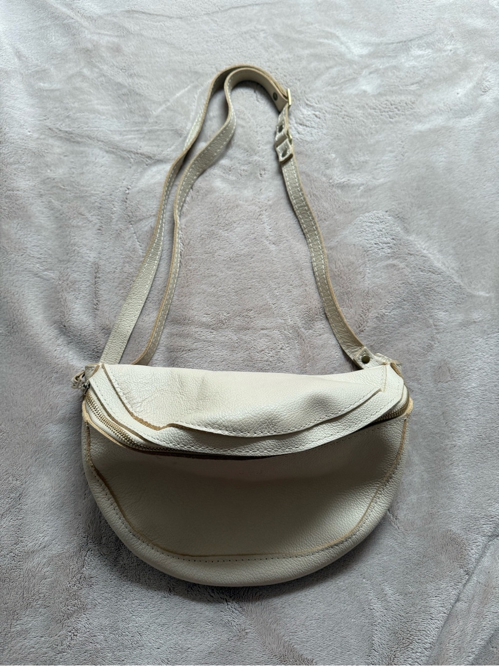 Portland Leather Cream Crossbody Shoulder Bag